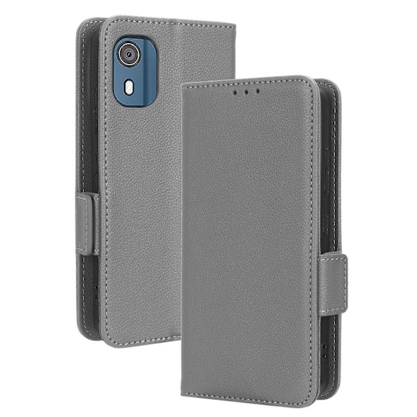 Lompakko PU-nahkainen puhelinkotelo Nokia C02:lle, Litsi-kuvioinen jalustalla varustettu puhelinkotelo Multicolor Style D