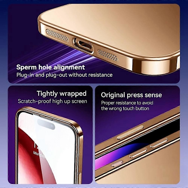 SULADA Skal för iPhone 16 Pro Elektropläterad AG Matt Anti-Fingerprint TPU Telefonfodral - Svart Multicolor Blue