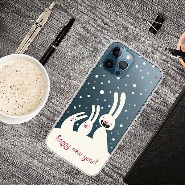 iPhone 16 Pro -kuori, jouluaiheinen pehmeä TPU-puhelinkuori - Orava Multicolor Rabbits