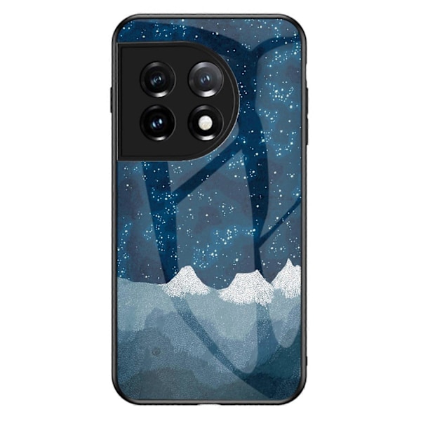Mobilskal för OnePlus 11 5G, Härdat glas+PC+TPU Stjärnhimmel Mönstertryck Skyddande Skal Multicolor Style A