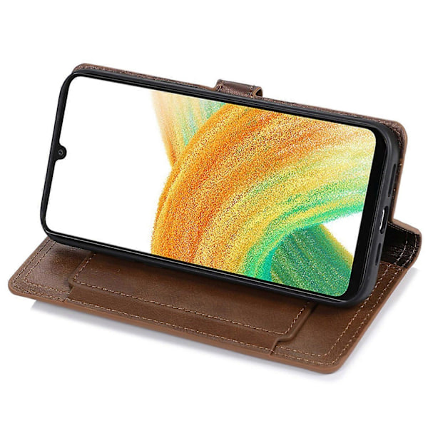Læderetui med lynlås, pung og stativ til Samsung Galaxy A55 5G Multicolor Style D