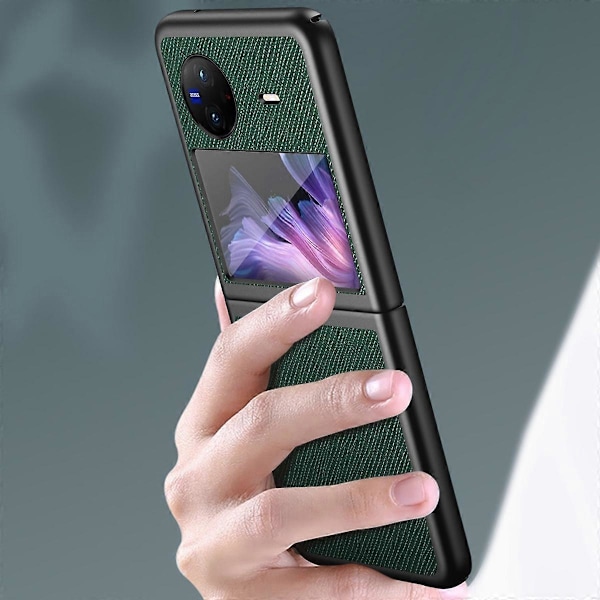 Iskunkestävä puhelinkotelo vivo X Flip -puhelimelle, ristikkäinen kuvio, kumipinnoitettu PU-nahkapäällysteinen PC-takakansi Multicolor Style C