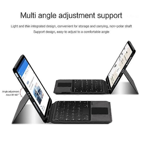 iPad Air (2020)/(2022) Nahkakotelo + Kosketuslevyllinen Bluetooth-näppäimistö taustavalolla
