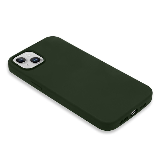 För iPhone 14 Plus Silkeslen Mjuk Touch Flytande Silikon Skal Fiberfoder Fallskydd Mobilskal Multicolor Style C