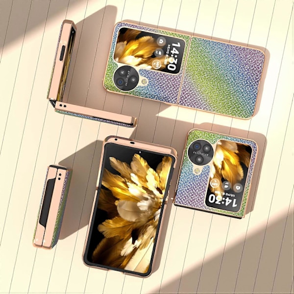 Til Oppo Find N3 Flip 5G Etui Rhinestone Tekstur Elektroplettering Telefoncover Multicolor Style A