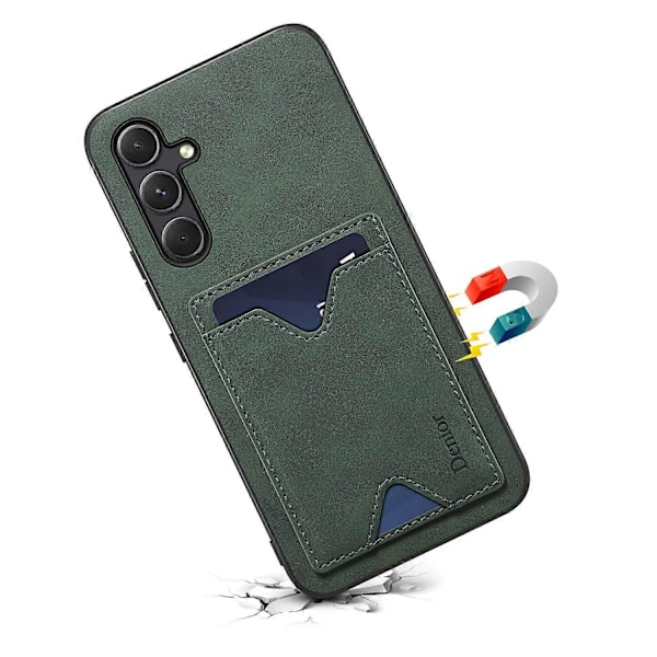 DENIOR Samsung Galaxy A34 5G PU-nahkapäällysteinen TPU-kotelo, jossa on jalusta ja korttipidike, takakuori Multicolor Style D