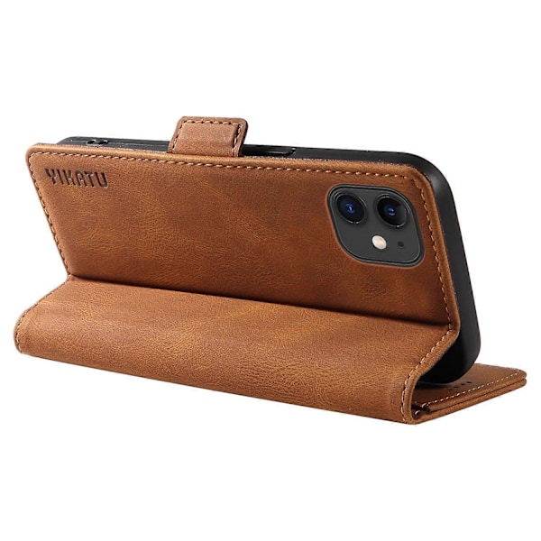 YIKATU YK-005 PU Læder Flip Cover til iPhone 11, Wallet Stand Hud-berørings Telefon Cover Multicolor Style C
