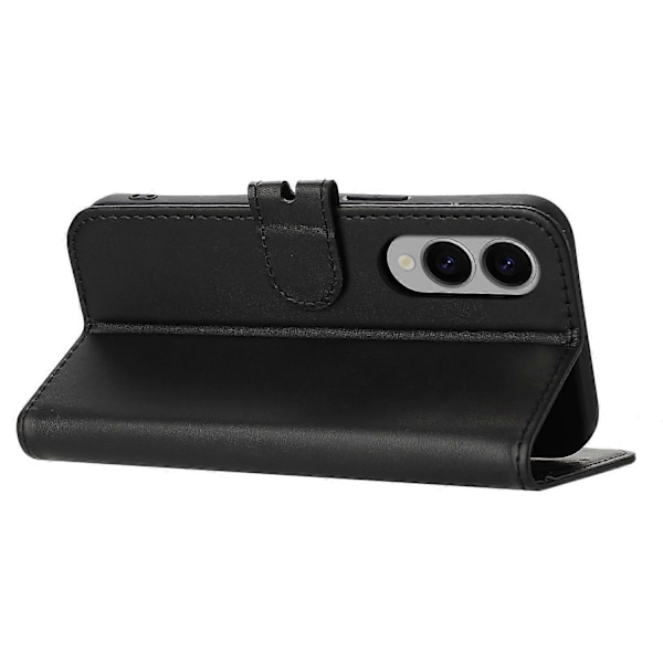 Til Samsung Galaxy S25 Edge Etui Glad Kat Mønster Præget Læder Wallet Telefon Cover Multicolor Black