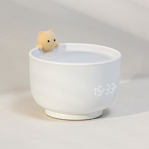 217 Väckarklocka Multifunktionell högprecision Touch Sensing Söt Tekopp Cat Digital Väckarklocka Des Pink