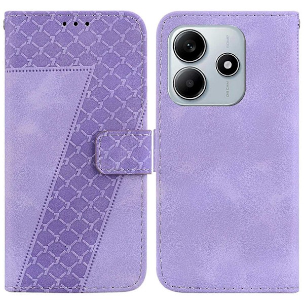 Stand Case til Xiaomi Redmi Note 14 5G med 7-formet mønster og læder telefoncover Multicolor Style B