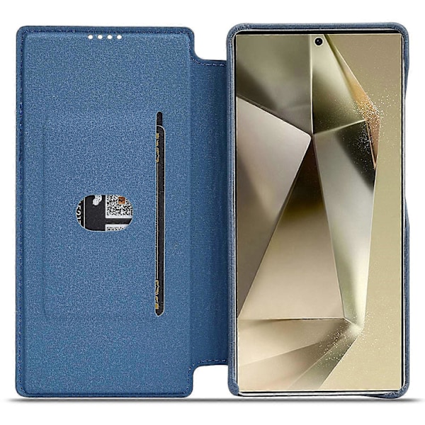 LC.IMEEKE Etui til Samsung Galaxy S25 Ultra med Kortholder, Støttefod og Læder Telefoncover Multicolor Blue