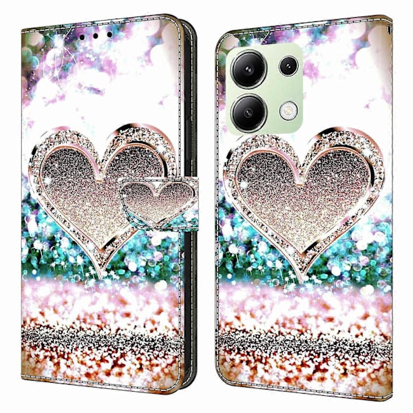 Xiaomi Redmi Note 13 4G Lompakkokotelo Puhelimelle, Pudotussuoja, 3D-kuvioitu Nahkainen Käännettävä Suojakotelo Multicolor Style E