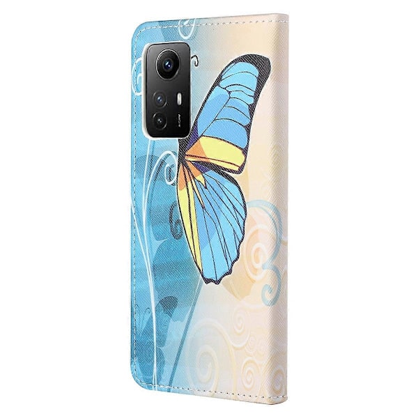 Xiaomi Redmi Note 12S 4G -puhelimelle kuvioitu nahkainen suojakotelo lompakolla ja jalustalla Multicolor Style H