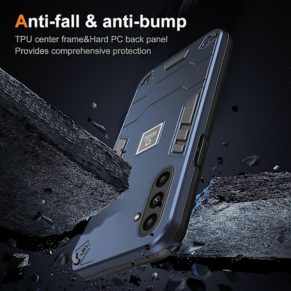 För Samsung Galaxy A14 4G/5G Mobilskal Dubbla Lager Hybrid Mjuk TPU Hård PC Skydd Multicolor Style C