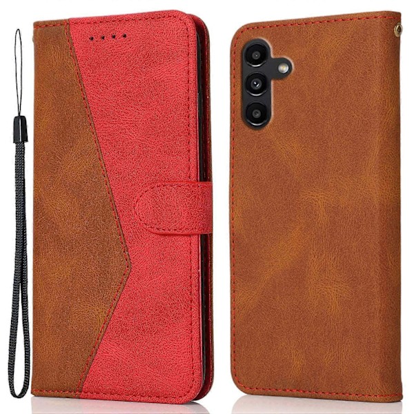 För Samsung A56 5G Tvåfärgat Läder Plånboksfodral Skyddande Flip Ställ Multicolor Style C