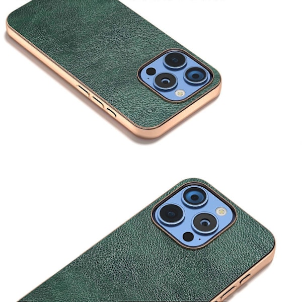 iPhone 16 Pro -kotelo, galvanointi puhelinkuori PU-nahka+TPU Litsi-kuvioitu kotelo Multicolor Style C