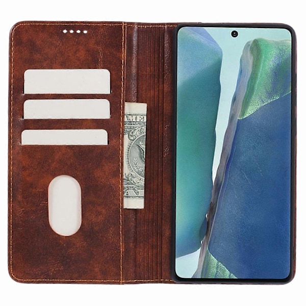 SUTENI Fodral för Samsung Galaxy Note20/Note20 5G PU Läder Skydd Ställ Plånbok Mobilskal Multicolor Style C