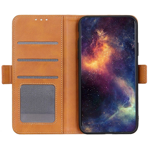 iPhone 16 Plus -kotelo PU-nahkainen lompakkokotelo sivumagneettilukolla - Musta Multicolor Yellow