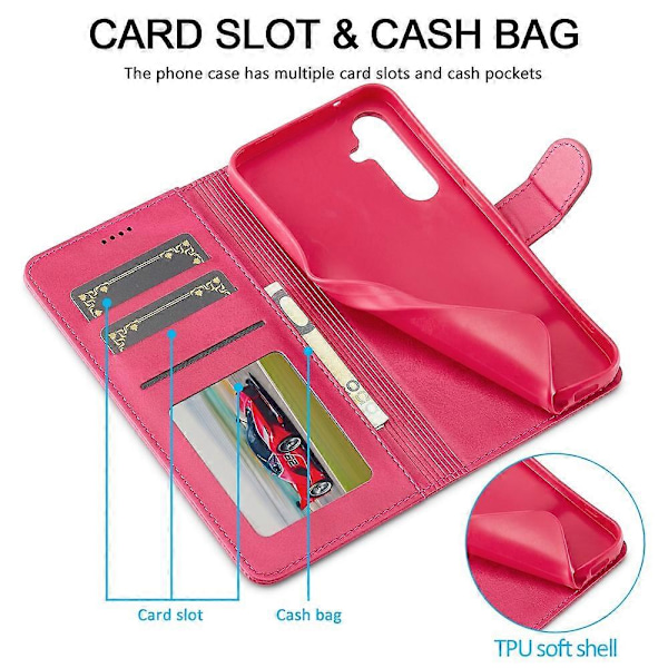 LC.IMEEKE Etui til Samsung Galaxy A16 5G/A16 4G Kalveskindsstruktur PU Læder Stand Wallet Telefon Cover Multicolor Style C