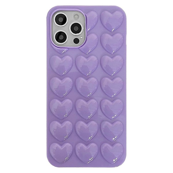 Til iPhone 15 Plus Telefon Cover 3D Kærlighedshjerte Blød TPU Stødsikkert Bagcover Multicolor Style A