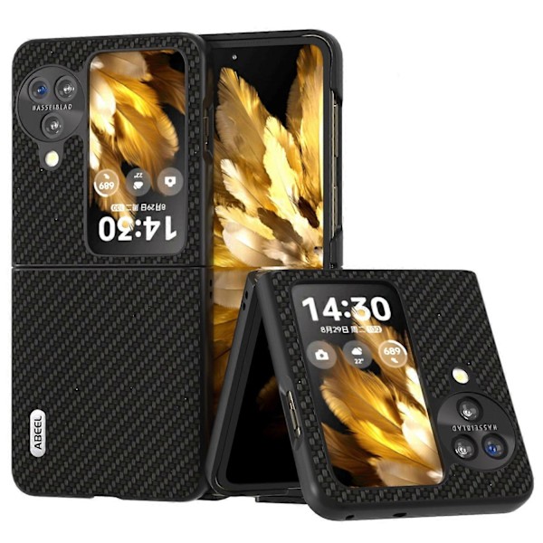 Oppo Find N3 Flip 5G PU-nahkapäällysteinen PC-kotelo hiilikuitukuvioinen suojapuhelinkotelo Multicolor Style A