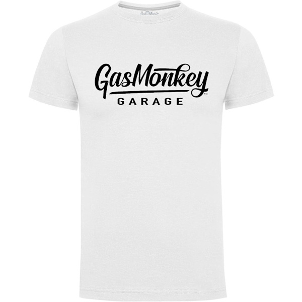 Gas Monkey Garage T-shirt Stort Script Logo White M