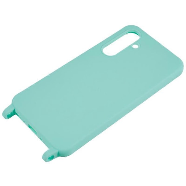 Stöttåligt matt TPU-skal med bred rem för Samsung Galaxy S24 Multicolor Mint Green