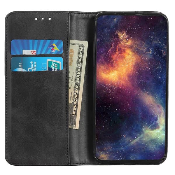 För Xiaomi Redmi 13c Case Split Läder Magnetisk Autoabsorberad Cover Black