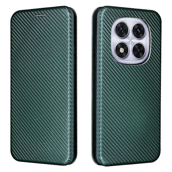 Xiaomi Redmi Note 14 Pro 4G -kotelo, hiilikuitukuvioitu, pudotuksenkestävä PU-nahkainen puhelinkotelo Multicolor Green