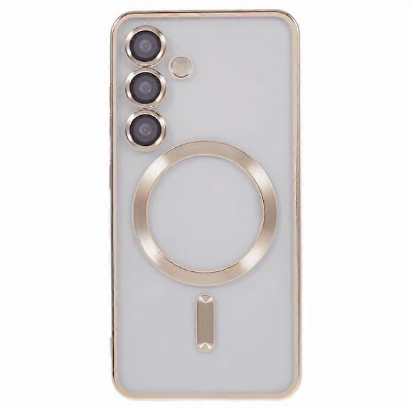 Samsung Galaxy S24 FE magneettikotelo WANLONFENG täysi suojaus galvanoidulla TPU-kuorella ja lämpötilalla Multicolor Gold