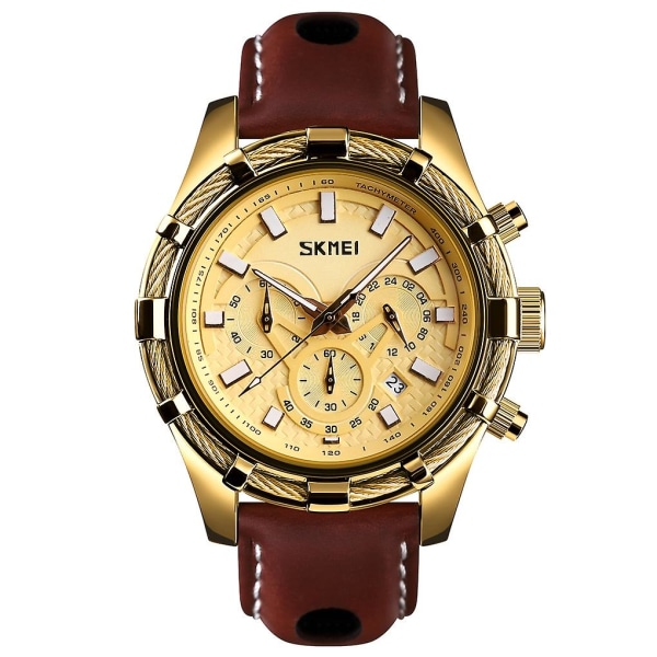 Skmei 9189 Herre Quartz Klokke Gold