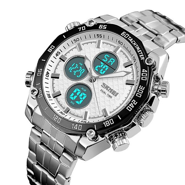 Skmei 1302 Mode Män Fritid Watch Silver