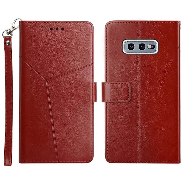 Imprægnering Y-formet Linje Anti-drop Beskyttelse Tegnebog Stativ Læder Telefon Cover til Samsung Multicolor Style C