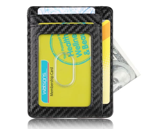 Erittäin ohut RFID-lompakko - 7 korttipaikkaa + setelitasku Musta Black one size