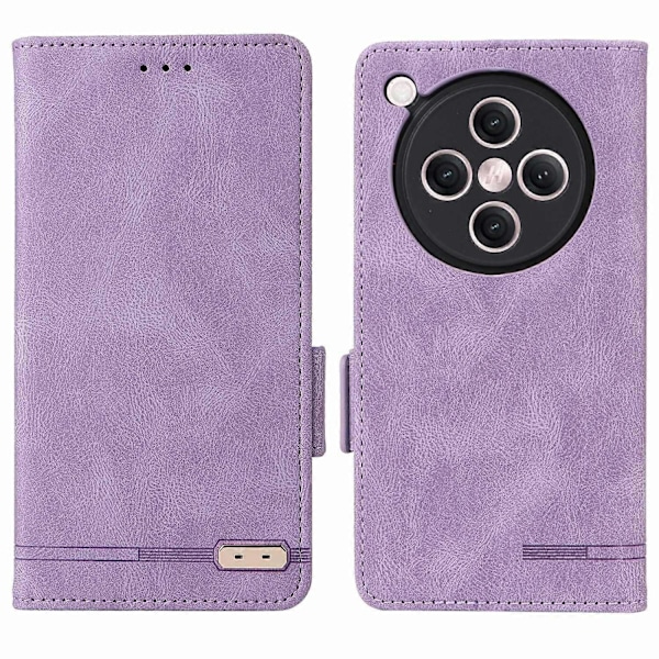 Til Oppo Find X8 5G Etui Læder Wallet Flip Telefon Cover med Hardware Dekor - Blå Multicolor Purple