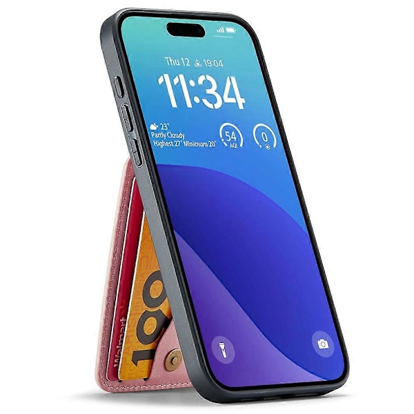 FIERRE SHANN iPhone 16 Pro Etui Kortholder Støtteben Læder RFID-blokering Bagcover Multicolor Style F