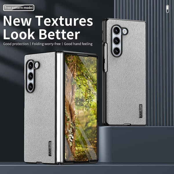 Trädbark Stötsäkert Telefonfodral För Samsung Galaxy Z Fold6 5G Black