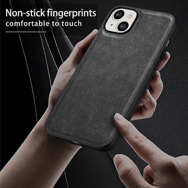 iPhone 15 Retro Anti-drop -puhelinkotelo PU-nahkapäällysteinen TPU+PC-takakuori Multicolor Style C