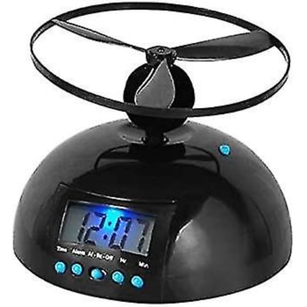 Nyhet Digital LED Väckarklocka Gadget Spring Iväg Flygande/rullande Helikopter Chopper Propeller Klocka Kreativ gåva