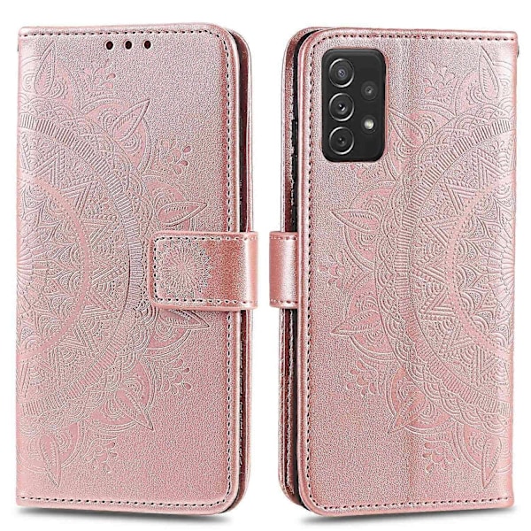 Præget Mandala Blomst Pung Læder Etui med Rem til Samsung Galaxy A52 4G/5G/A52s 5G Multicolor Style E