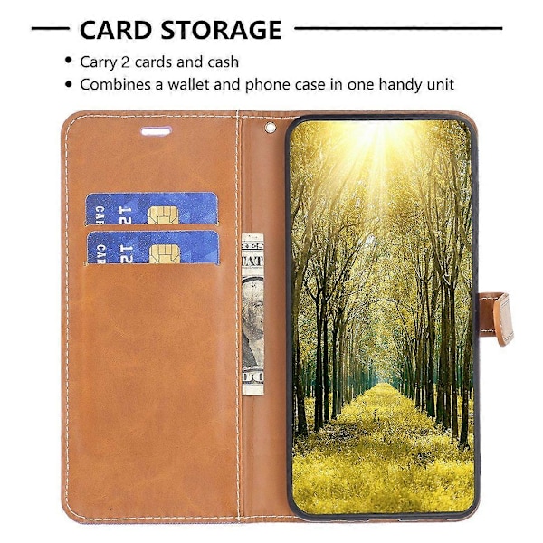Skal till Samsung Galaxy A15 4G Jeans Tyg Splicing PU Läder Telefonfodral Multicolor Style C