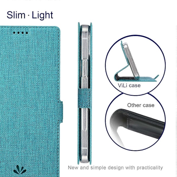 VILI K Series för iPhone 15 Pro Fodral PU Läder Plånbok Ställ Telefonskydd Multicolor Style C