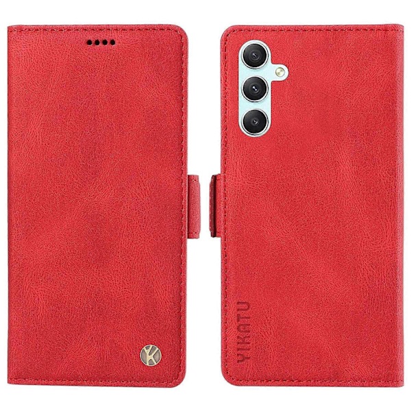 YIKATU YK-005 Samsung Galaxy A34 5G -puhelimelle, ihonmyötäinen suojakotelo, jalustallinen PU-nahkalompakko Multicolor Style H