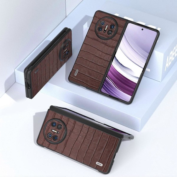 Skyddsfodral för Huawei Mate X5 Äkta Läder+PC Krokodiltextur Multicolor Style D