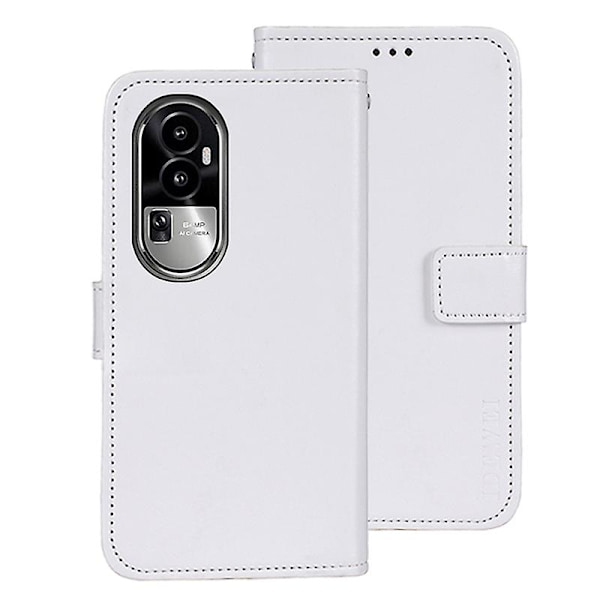 Idewei Oppo Reno10 Pro+ 5g Sormenjälkiä Estävä Puhelinkuori Lompakko Crazy Horse -kuvioinen Nahkainen Jalustakotelo White