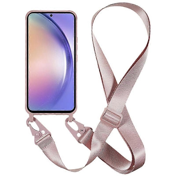 Stöttåligt matt TPU-skal med bred rem för Samsung Galaxy S24 Multicolor Deep Pink