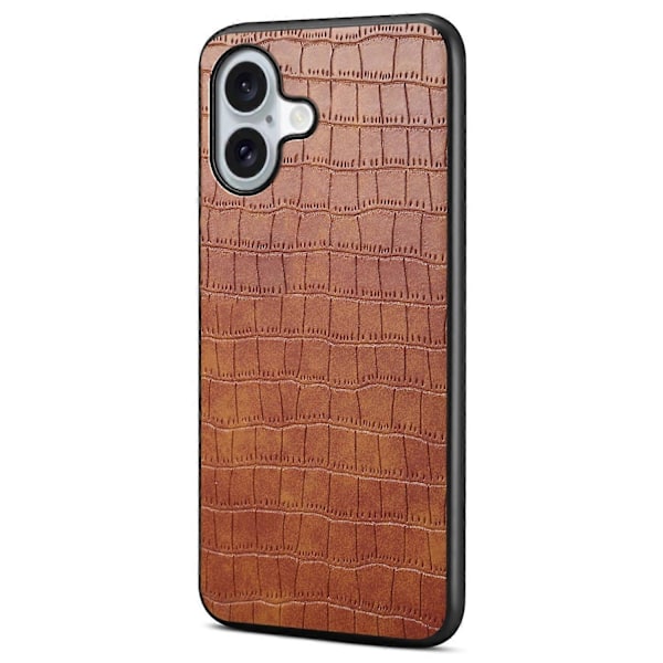 iPhone 16 -kotelo Krokotiilinnahkajäljitelmä Nahkapäällysteinen PC+TPU-puhelinkuori Multicolor Style B