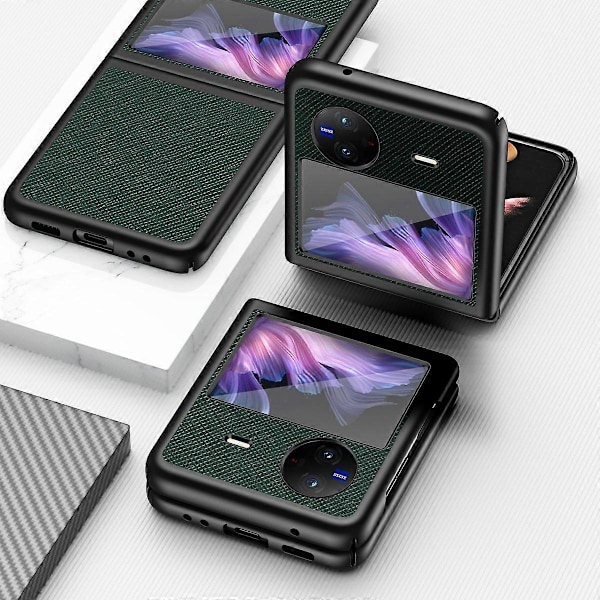 Iskunkestävä puhelinkotelo vivo X Flip -puhelimelle, ristikkäinen kuvio, kumipinnoitettu PU-nahkapäällysteinen PC-takakansi Multicolor Style C
