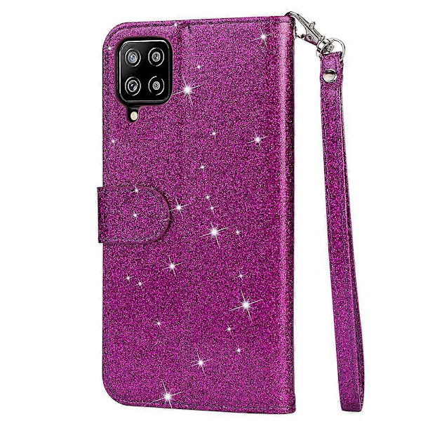 Blixtpulver Plånboksfodral med Dragkedja, Flip Läderfodral med Rem för Samsung Galaxy A12 Multicolor Style C