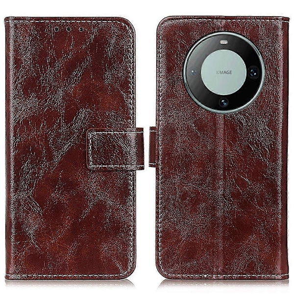 Til Huawei Mate 60 Retro Crazy Horse Tekstur PU Læder Shell Wallet Stand Telefon Cover Multicolor Style E